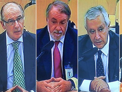 Rato, Mayor Oreja, Arenas y Acebes, en el juicio.