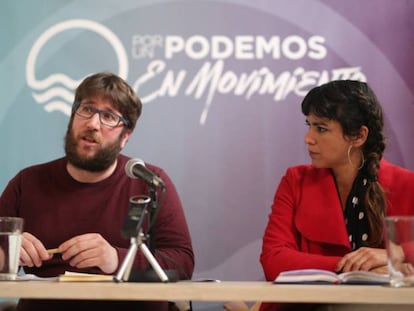 Miguel Urban y Teresa Rodríguez, en una imagen de archivo. En vídeo, el secretario general de Podemos en Castilla la Mancha, José García Molina.