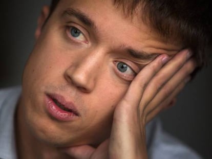 Iñigo Errejón, en un momento de la entrevista, en el Círculo de Bellas Artes, en Madrid.