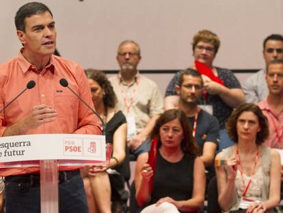 El secretario general del PSOE, Pedro Sánchez, durante la clausura del congreso de los socialistas de Baleares.