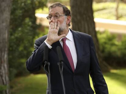 Mariano Rajoy, momentos antes de la rueda de prensa tras su despacho con el Rey.