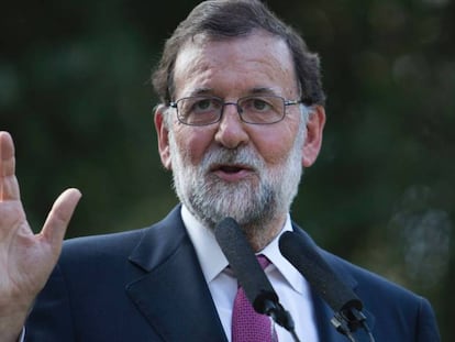 Rajoy durante su comparecencia en Palma de Mallorca el 7 de agosto. JAIME REINA AFP