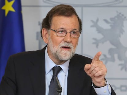 Mariano Rajoy durante la rueda de prensa posterior al Consejo de Ministros.