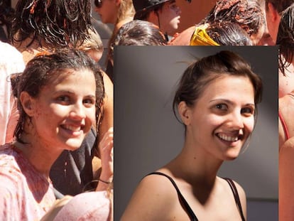 A la izquierda, la chica de la Tomatina. En la derecha, la foto de Eva Casado.