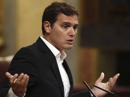 Albert Rivera, líder de Ciudadanos, durante el Pleno.