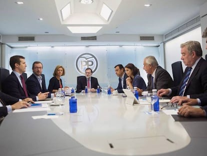Mariano Rajoy preside el comité de dirección del PP.