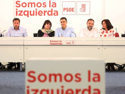 La Comisión Permanente del PSOE, este lunes.