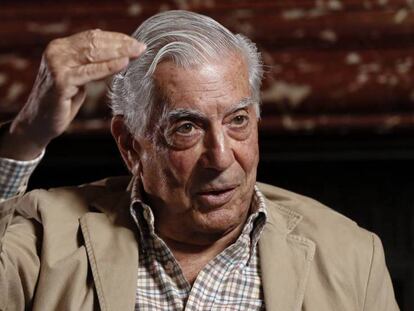 Mario Vargas Llosa hoy en la presentación del libro 'Conversaciones en Princeton' en Casa de América (Madrid).