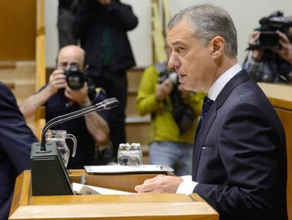 El lehendakari, Iñigo Urkullu, durante su intervención en el debate de Política General del Parlamento vasco.