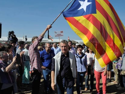 El lehendakari Urkullues recibido con una estelada en el Alderdi Eguna del PNV.