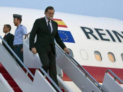 Mariano Rajoy, a su llegada a Washington este lunes.