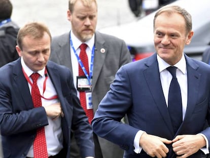 El presidente del Consejo Europeo, Donald Tusk, este jueves, en Bruselas.