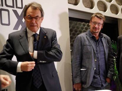 Artur Mas, Xavier Domènech y Josep Montilla en el coloquio organizado por el Club Siglo XXI.