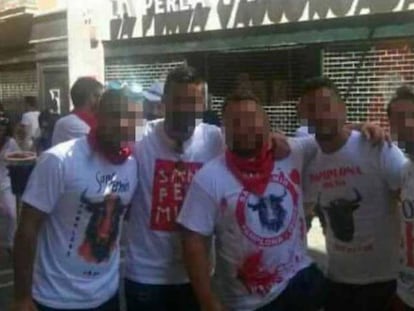 Los miembros del grupo La Manada, acusados de la violación grupal en Sanfermines.