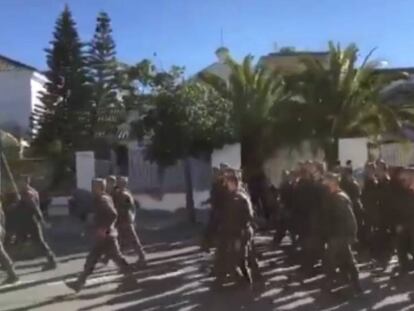 Los legionarios, en Sanlúcar de Barrameda (Cádiz).