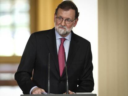 Mariano Rajoy, en la rueda de prensa de este viernes en La Moncloa.