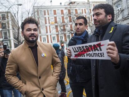 Rufián diu que és de “pur sentit comú” que Junqueras sigui president si Puigdemont no torna