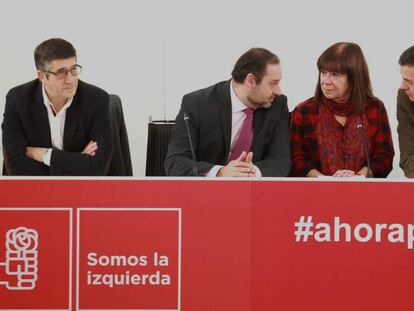 El secretario general del PSOE, Pedro Sánchez, encabeza la reunión de la Ejecutiva Federal en Ferraz.
