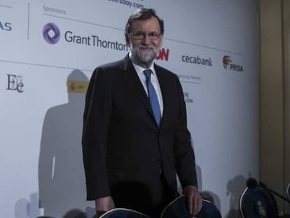 Mariano Rajoy, antes de su intervención en el Spain Investors Day.