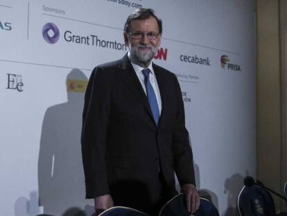 Mariano Rajoy, antes de su intervención en el Spain Investors Day.