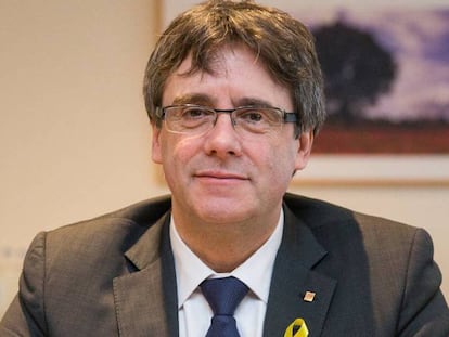 Puigdemont, en una reunión en Bruselas el pasado viernes.