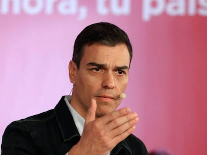 El secretario general, Pedro Sánchez, interviene en su segunda Asamblea Abierta a la ciudadanía.