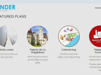 Captura del portal turístico de Santander. En la descripción del "Botín Center" se puede leer "Meet de Loot Center".