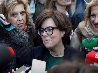 La videpresidenta del Gobierno, Soraya Sáenz de Santamaría, en una visita esta semana a Soria.
