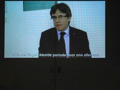 Carles Puigdemont aparece en un vídeo emitido en un coloquio de Lovaina.