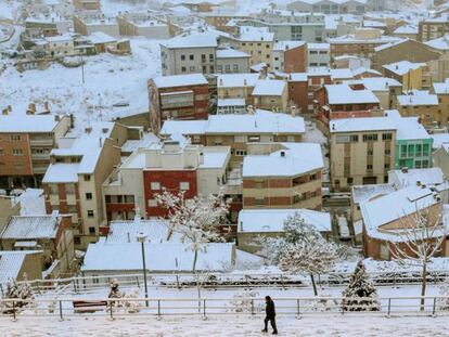 Teruel, bajo un manto de nieve el martes.