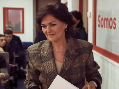La Secretaria de Igualdad de la ejecutiva federal del PSOE, Carmen Calvo.