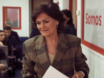 La Secretaria de Igualdad de la ejecutiva federal del PSOE, Carmen Calvo.