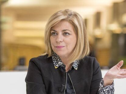 Elena Valenciano durante la entrevista con EL PAÍS en Bruselas.