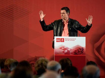 Pedro Sánchez, en la celebración del Día de la Rosa del PSOE en Huesca.
