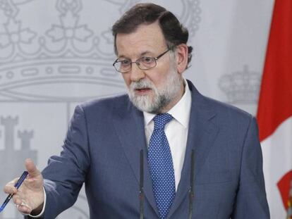 Rajoy durante la rueda de prensa.
