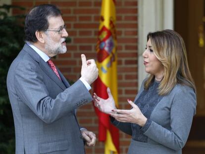 Susana Díaz y Rajoy en La Moncloa. En vídeo, declaraciones de la presidenta andaluza.