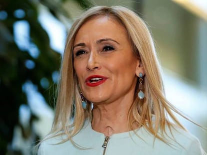 Cristina Cifuentes, tras el pleno de la Asamblea regional este jueves.