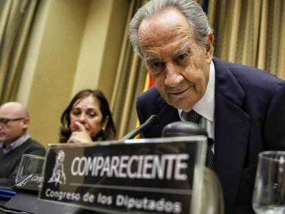 Juan Miguel Villar Mir, durante su compecencia en el Congreso.