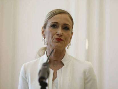Cristina Cifuentes, este miércoles en Madrid. EUROPA PRESS