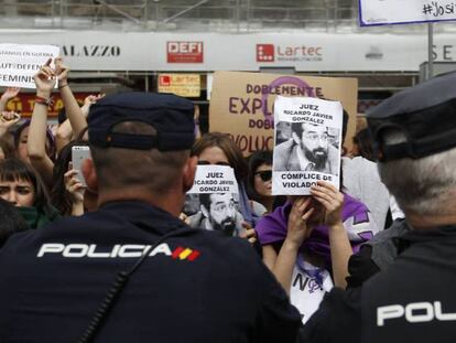 Manifestación contra la sentencia del caso de La Manada el pasado miércoles en Madrid.