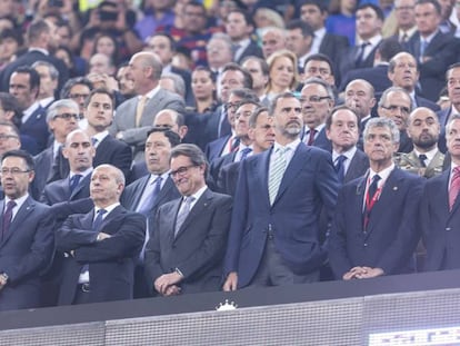Palco de autoridades en la final de la Copa 2015. En vídeo, pitada en la final de la Copa del Rey de 2015.