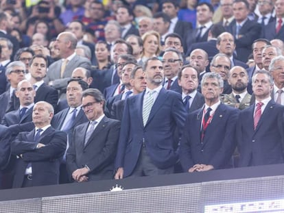 Palco de autoridades en la final de la Copa 2015. En vídeo, pitada en la final de la Copa del Rey de 2015.