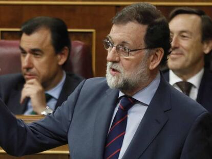 El presidente del Ejecutivo, Mariano Rajoy, este miércoles en el Congreso. En vídeo, las declaraciones de Rajoy en 'Espejo Público', de Antena 3.