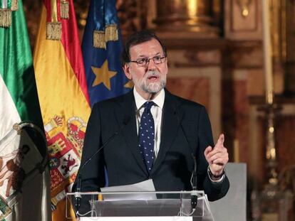 El presidente del Gobierno, Mariano Rajoy, en Cádiz.