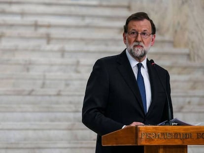 El presidente del Gobierno, Mariano Rajoy, este martes en Sofía.