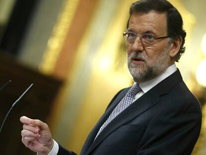 El presidente del Gobierno, Mariano Rajoy, en el Congreso.