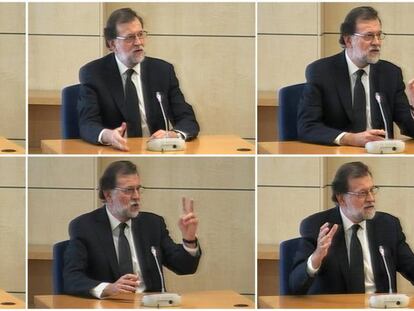 Mariano Rajoy, durante su declaración como testigo en el juicio del caso Gürtel, en julio de 2017.