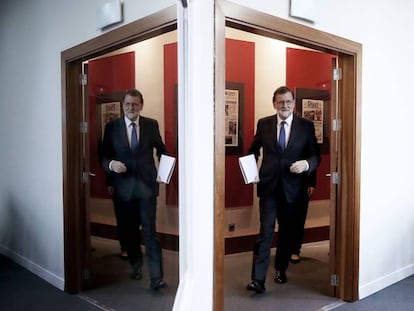 Mariano Rajoy, antes de la rueda de prensa tras el Consejo de Ministros. ULY MARTÍN / ATLAS