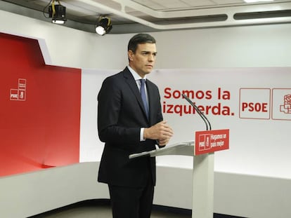 Pedro Sánchez, en la rueda de prensa de este viernes.