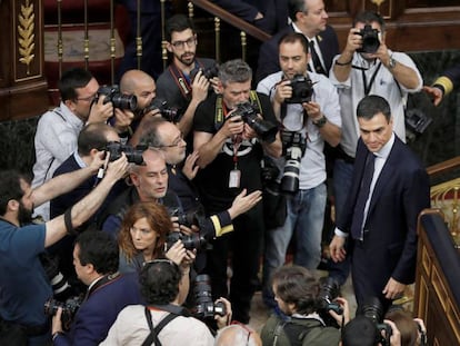 Pedro Sánchez, en el Congreso, en el pasado viernes.